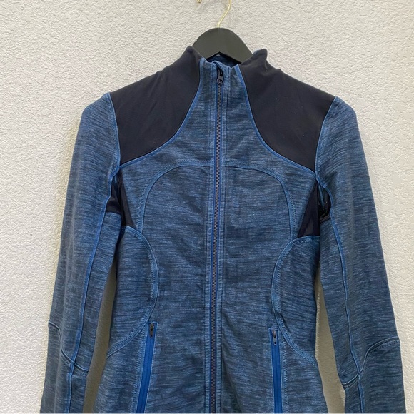 LULULEMON Forme Jacket Reversible Slub Denim Limitless Blue/Black Size 4 - Picture 12 of 16